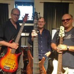 3 Nice Bass Guitars - Paul Adamy with his "F" Bass, Wayne with the Status Empathy & Steve Millhouse with his Fodera.