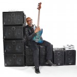 Carl Young, bass player & Wayne Jones AUDIO endorsee. At Center Staging, 3407 Winona Ave., Burbank, CA 91504.