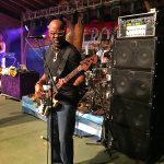 Carl Young, bassist with Michael Franti & Spearhead, currently on tour with a 4000 watt wall of pure power