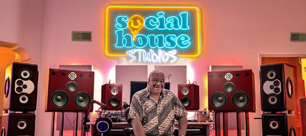 Craig Calhoun at Social House Studios with Wayne Jones Audio Studio Monitors