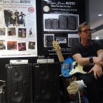 Drew Dedman, bass player for Superheist - Wayne Jones AUDIO stand, Melbourne Guitar Show 2016