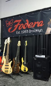 Fodera booth @ NAMM 2016 with a Wayne Jones AUDIO rig