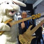 Funky Bunny with a Fodera Monach 5 Deluxe bass guitar and Wayne with his Custom Fodera Monarch Elite 6.