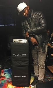 Guitarist Isaiah Sharkey uses the Wayne Jones Audio WJ 1x 10’s (1000 Watt 1x10 / 500 Watts per side) with the WJBP Stereo Valve Bass Pre-Amp as a guitar rig.