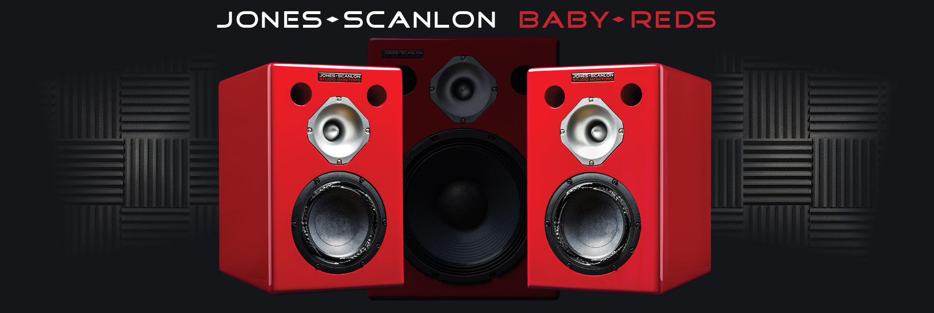 Jones-Scanlon Baby Reds studio monitors - recording engineering, audio and film post production, sound track mastering, audio mixing, sound mixing, recording studio gear.