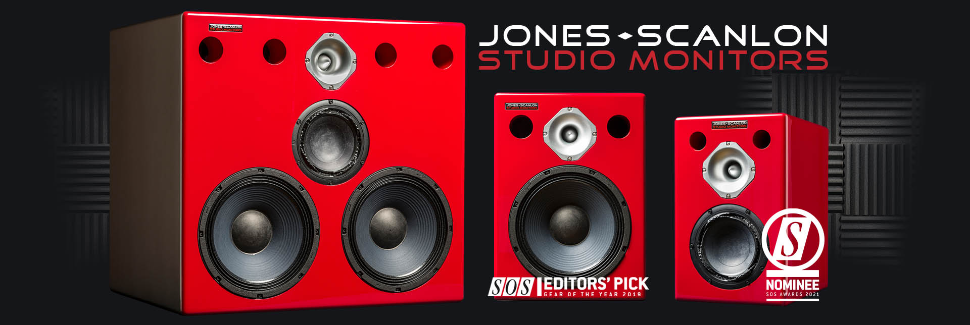 Jones-Scanlon studio monitors - recording engineering, audio and film post production, sound track mastering, audio mixing, sound mixing, recording studio gear.