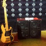 Joseph Fernand and his 2000 Watt WJ Bass rig. Bjorn Again shows at The Palms, Crown Casino Melbourne.