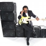 Bass player Nate Phillips @ Wayne Jones AUDIO photo shoot, March 2016. At Center Staging, 3407 Winona Ave., Burbank, CA 91504.