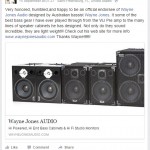 Tim George, bass player, endorsement of Wayne Jones AUDIO bass guitar speaker cabinets & stereo valve bass pre-amp.