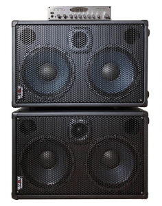 WJ 2x10 powered 1000 watt bass guitar cabinets with WJBP Pre-Amp DI