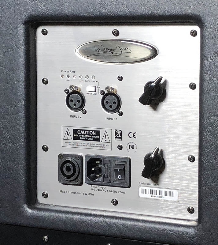 Wj1x10 Powered Bass Guitar Cabinet Control Plate Wayne Jones Audio