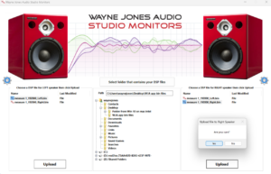 Upload to right speaker. WJA app for uploading SoundID Reference room profiles directly into Wayne Jones Audio studio monitors 
