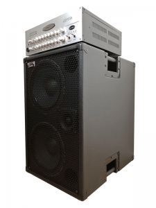 WJBA 2800 Watt Bass Guitar Amplifier with built in Twin Channel Bass Pre-Amp, featuring the option of phantom power on the second channel. 2800 Watts into 4 or 8 Ohms with WJ 2×10 Passive 700 Watt Bass Cabinet.