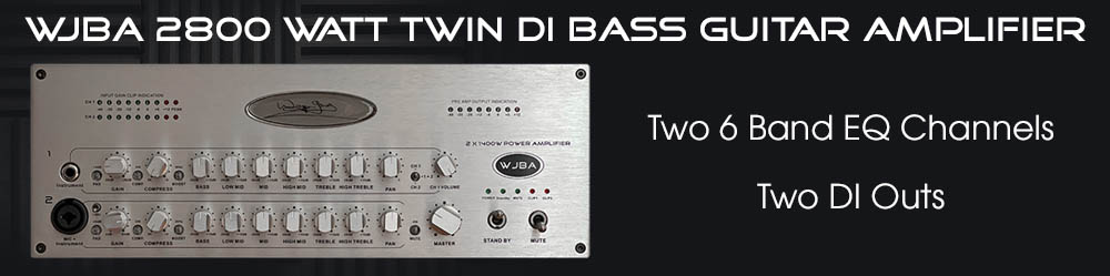 WJBA 2800 Watt Twin 6 band EQ Bass Guitar Amplifier with two DI outs