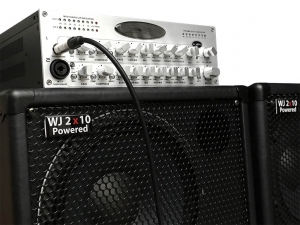 WJ 2x10 100 watt powered cabinet for bass players with a WJBPII twin channel pre-amp with option of phantom power on 2nd channel