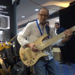 Wayne Jones with his Custom Fodera Monarch Elite 6 - Melbourne Guitar Show 2016