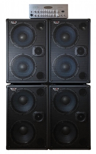 WJ 700 Watt Passive 2x10 Bass Cabinets - 8 Ohms, Compact, Hi End, Crystal Clear, Full Range 2×10 Bass Cabinet (40 Hz – 20 KHz) with WJBA 2000 Watt Bass Guitar Amplifier