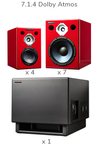 Wayne Jones Audio Studio Monitors 7.1.4 Dolby Atmos system