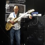 Wayne Jones with his Custom Fodera Monarch Elite 6 - Melbourne Guitar Show 2016