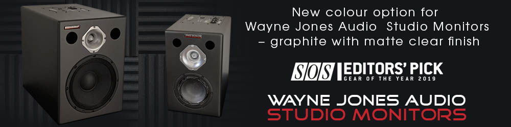 New colour option for Wayne Jones Audio Studio Monitors – graphite with matte clear finish