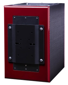 Wayne Jones Audio carbon fiber 6.5" recording studio monitors - 650 watt each. Back of monitor with optional extra of mounting plate.