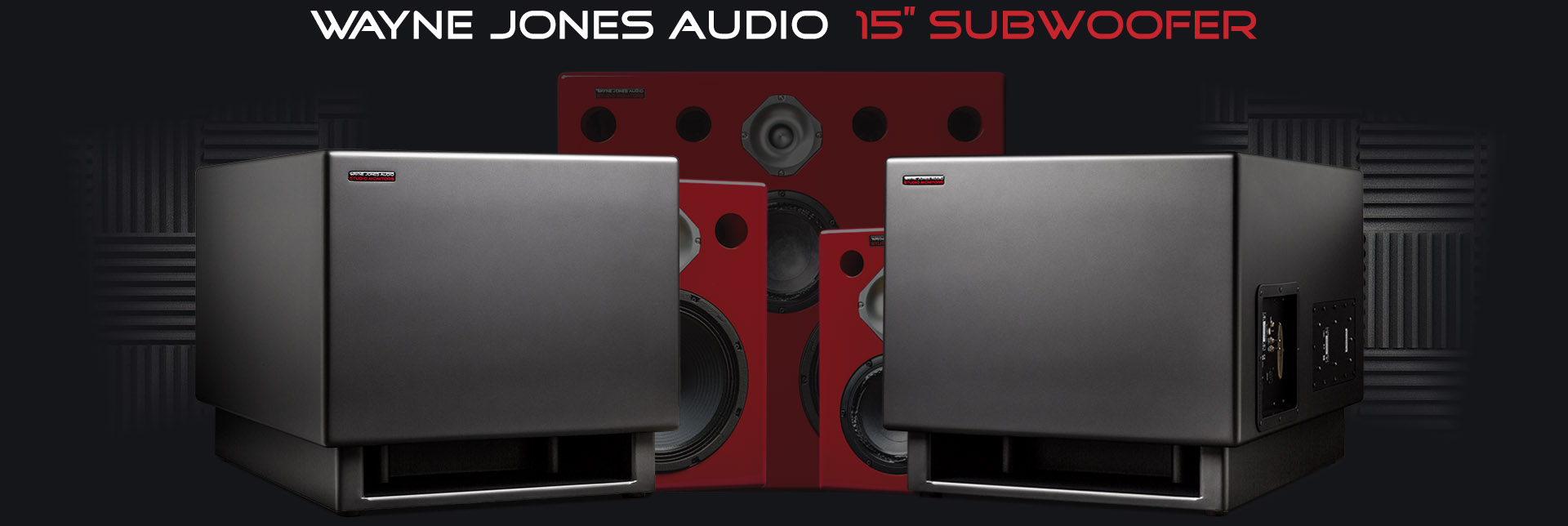Wayne Jones Audio Studio Monitors 15" subwoofer. Recording engineering, audio and film post production, sound track mastering, audio mixing, sound mixing, recording studio gear.
