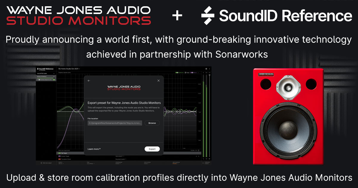 WAYNE JONES AUDIO STUDIO MONITORS with integrated SoundID