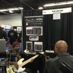 Bass guitar player session @ Wayne Jones Audio NAMM 2016 booth