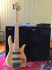 Play a Fodera Monach 5 Deluxe bass guitar through a Wayne Jones AUDIO bass guitar speaker rig in Melbourne Australia