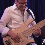 Wayne Jones with is Fodera Monarch Elite 6 string bass guitar @ Bird's Basement jazz club in Melbourne